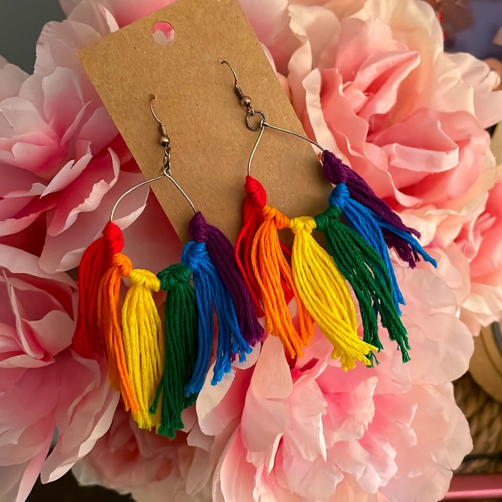 Handmade pride 🏳️‍🌈 tassel earrings